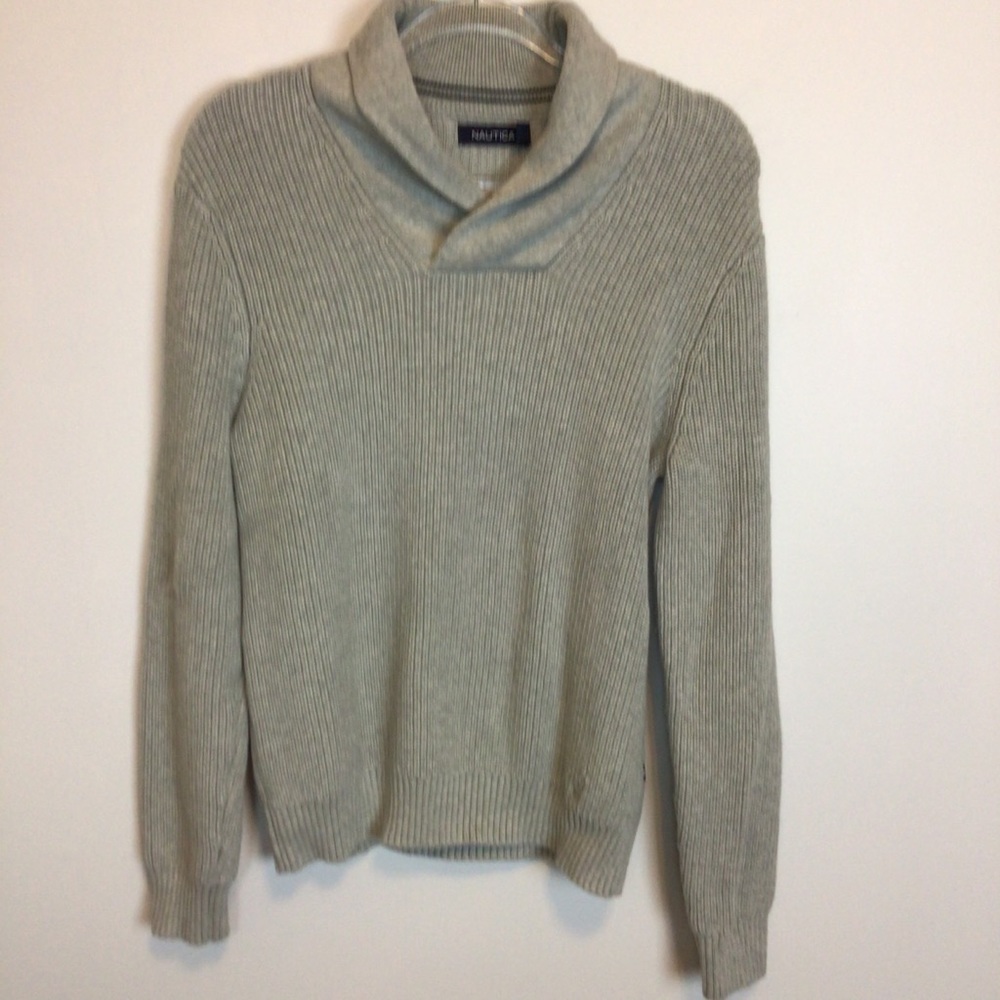 Nautica,Sz M, 100% Cotton, Shawl collar, grey